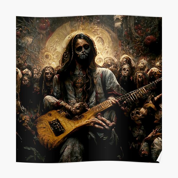 Zombie Jesus Playing Metallica Guitar Poster RB1608 product Offical metallica Merch